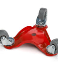 ✝️ 4 Pack Steel Tri-Dolly, 200 lbs Load Capacity 3 Wheel Mover's Dolly, red steel frame with grey wheels, smooth motion design
