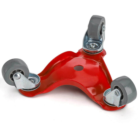 ✝️ 4 Pack Steel Tri-Dolly, 200 lbs Load Capacity 3 Wheel Mover's Dolly, red steel frame with grey wheels, smooth motion design