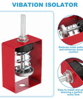 Ceiling Spring Vibration Isolator Hangers 8 Pack For Mechanical Damping Mounts Anti Vibration For AC Air Processors Bedroom Theater Studio Red Steel And Rubber Construction With M8 Thread Load Capacity Up To 44 Lbs Each front view showing spring and rubber components in red casing.