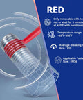 Red high-strength thread locker applied to screw, details on temperature range and torque, Blue And Red Thread Locker Kit, Medium And High Strength Thread Lock For Nuts Bolts And Metal Fasteners, Prevents Loosening And Leakage, Seals With Thread Locker Core, 50 Ml Each, Pack Of 2.