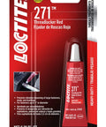 Red Heavy Duty Thread Locker 271 37421 in packaging for automotive bolts and industrial use, trusted for OEM spec performance