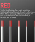 Red Tip 3/32 Inch By 7 Inch TIG Welding Tungsten Electrodes WT20 EWTh-2 AWS Certified 10 Pack Pro Grade shown upright
