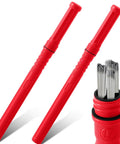 Red 40 Inch TIG Welding Rod Storage Canisters Two Pack with Airproof Waterproof ABS Construction, rod holder tubes visible