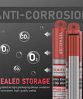 Red Tip 3/32 Inch By 7 Inch TIG Welding Tungsten Electrodes WT20 EWTh-2 AWS Certified 10 Pack anti-corrosion sealed storage
