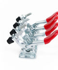 4 Pack Toggle Clamp Set 201A Anti Slip Red Horizontal Hold Down Clamps for circuit boards, paper, welding, mold with 27 kg capacity