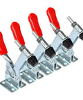 Four Pack 201B Toggle Clamp Set With 198 Lbs Holding Capacity Red Horizontal Antislip Quick Release Clamp Tool