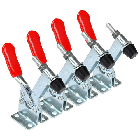 Four Pack 201B Toggle Clamp Set With 198 Lbs Holding Capacity Red Horizontal Antislip Quick Release Clamp Tool