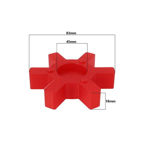 Red Urethane Jaw Coupling Insert L110 Two Pack for Lovejoy Style L-Jaw Couplings 83x45x18mm with measurements