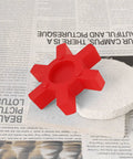 Red uraal L110 jaw coupling insert on concrete, for Lovejoy L-Jaw couplings, fits Martin, Browning, with high torque tolerance