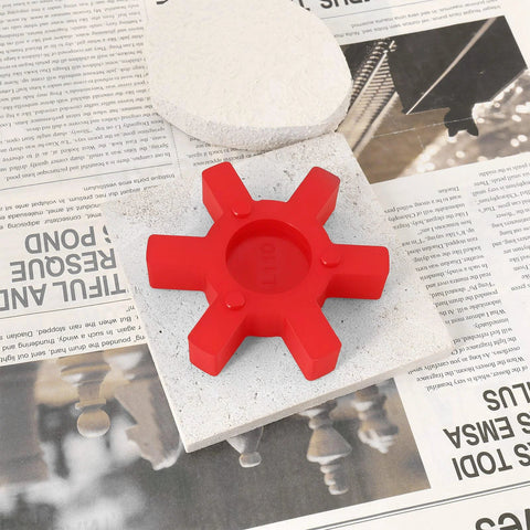 Urethane Jaw Coupling Insert L110 Two Pack For Lovejoy Style L-Jaw Couplings Red 83x45x18mm on stone slab