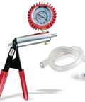 Ultima Red Manual Vacuum Pump With Aluminum Alloy Body And Silver Handle For Precise Vacuum Metering From 0 To 30 InHg And 0 To 760 MmHg