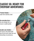 Victorinox Swiss Army Classic SD Pocket Knife Red Ultra Compact Seven Function Tool With Small Blade Scissors Nail File