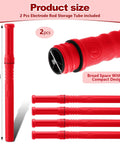 Red 40 Inch TIG Welding Rod Storage Canisters Two Pack With Airproof Waterproof ABS Construction showing tube open and closed