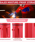 Red 14 Inch Welding Rod Storage Tubes Two Pack Airproof Waterproof Electrode Holders For Stick Welding Canisters Detail View