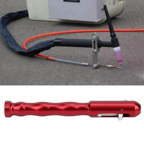 Welding Wire Feed Pen Rod Holder Filler For 1.0-3.2mm Welding Wire With Ergonomic Grip, Rustproof Anodized Finish, shown close-up.