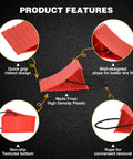 Heavy Duty Wheel Chocks For RVs And Campers, 4 Pack With Rope, Non Slip Hard Plastic Chocks That Keep Your Ride In Place On Any Terrain