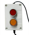 Two Stack Red And Yellow LED Tower Light With On Off Switch For Industrial Use Pro Grade Andon Signal Lamp Durable Aluminum PC ABS Housing Extension Cord US Plug
