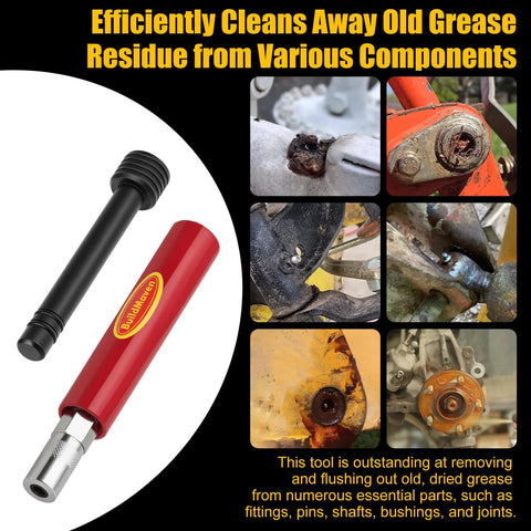 Go To Grease Fitting Cleaning Tool Red That Cleans Zerk Fittings And Removes Dried Grease From Pins Shafts Bushings And Joints