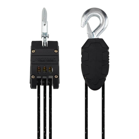 Reflective Rope Hoist 50 Ft 4.5mm Rope 5:1 Block And Tackle System 2000 Lbs Breaking Strength Zinc Plated Steel Wheel close-up