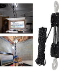 Reflective Rope Hoist 50 Ft 4.5mm Rope 5:1 Block And Tackle System 2000 Lbs Breaking Strength Zinc Plated Steel Wheel in use