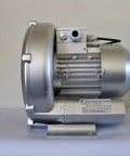 Side view of a 0.37 HP regenerative blower, single-phase, 220V, used for air movement in workshops, labs, compact manufacturing spaces.