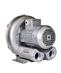 Regenerative Blower 2 HP 220-480V Three Phase 102 CFM Airflow 88 In H2O Pressure Industrial Air Blower shown in side view
