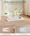 Register Booster Fan 4x10 for Home HVAC, 10 Speed Quiet Vent Fan with Negative Ion Technology, Thermostat and Remote, White