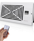 Quiet 4 By 10 Inch Register Booster Vent Fan With 10 Speed Smart Remote And Thermostat Control For HVAC Heating And Cooling