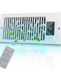 Register Booster Fan 4x10 for Home HVAC, 10 Speed Quiet Vent Fan with Negative Ion Technology, Thermostat and Remote, White