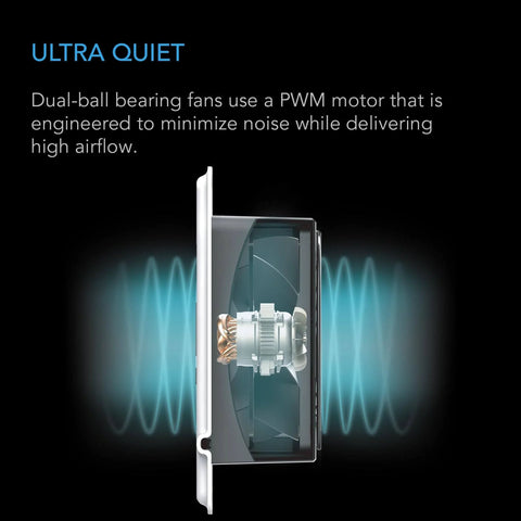 Side view of Register Booster Fan For 4x10 Inch Vents That Boosts HVAC Airflow, Ultra Quiet 10-Speed Operation, Bluetooth App Control