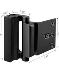 Reinforced door lock designed for inward swinging doors featuring a rugged 3 inch stop plate and eight screw mounting shown from side angle.