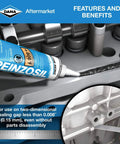 Reinzosil RTV Silicone Sealant Tube, 70 Ml, Universal Automotive Gasket Maker, High Temperature Resistant, applied to metal surface
