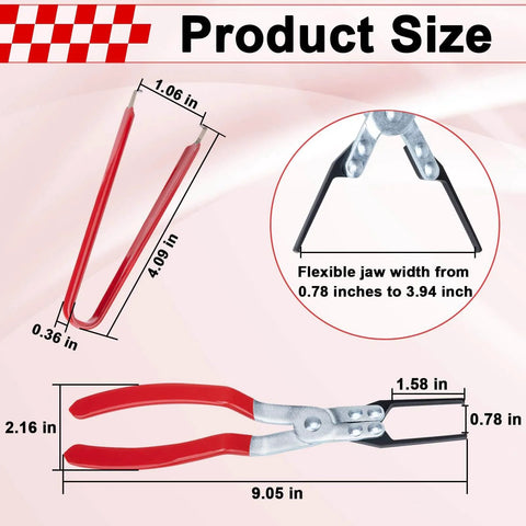 Dimensions of relay puller pliers and fuse puller tool for cars and trucks, automotive electrical disconnect pliers for relays