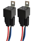 Car Relay Harness 12V 40A SPST 4 Pin With Built In Diode 12AWG Wiring For Automotive Truck Van 2 Pack Durable High Current