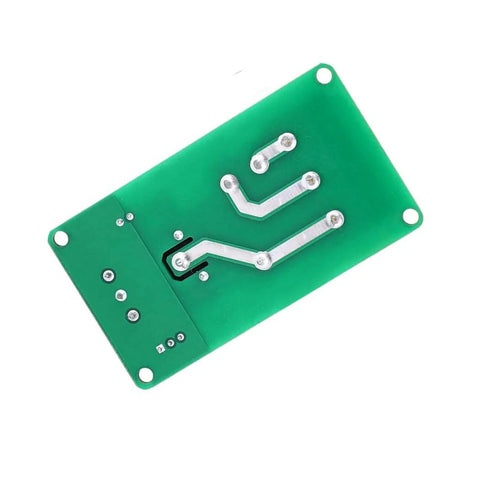Back view of Two Pack 5V Relay Module 30A One Channel With Optocoupler Isolation And High And Low Trigger Built For 5V 12V 24V Power