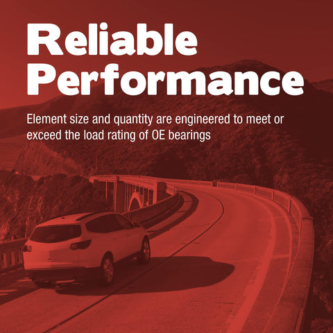 A red-toned image of a white SUV driving on a curved mountain road with text 'Reliable Performance' above.