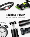 AA And AAA Alkaline Battery Pack 24 Count 2800mAh Non Rechargeable powering electronics like clock, flashlight, and shaver