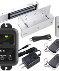 Remote Door Access Control System With 600 Lb Electromagnetic Lock Kit And Z L Bracket for Inswinging Door, wireless remotes, push button