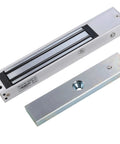Remote Door Access Control System with 600 lb Electromagnetic Lock Kit and Z L Bracket for Inswinging Door, steel components visible