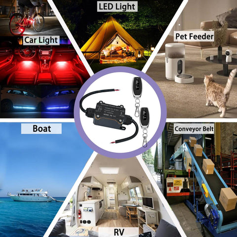 Heavy Duty Remote Control Switch For Lights Pumps And Fans 12 24 48V Waterproof Wireless 433MHz Transmitter Receiver Kit