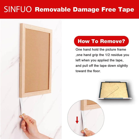 Heavy Duty Removable Double Sided Foam Tape, Damage Free Adhesive Strips For Picture Hanging demo on wall