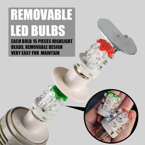 Close-up of Industrial Signal Column LED Alarm Tower Light With Buzzer, showing removable LED bulbs and connectors