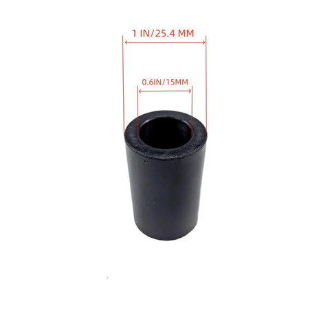 Replacement Axle Pivot Tube Spacer Bushing Nylatron For Husqvarna 532136518 And Craftsman 136518, front view with dimensions.