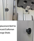 Installed 16 Pieces Replacement Bolts For Suncast And Craftsman Storage Sheds showing durable PETG material in close-up view.