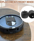 Replacement Front Caster Wheel 2 Pack For Robot Vacuum Models R101AE RV1001AE UR1100SRUS AV1002AE AV1010AE RV100AE, shown on vacuum