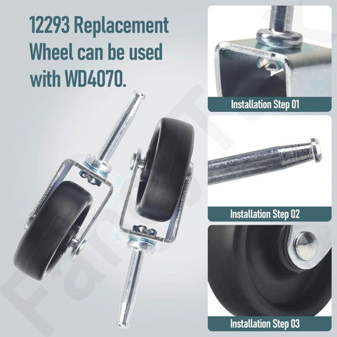 4 Pack Replacement Wet Dry Vacuum Caster Wheels Set Compatible With Ridgid Craftsman And Dewalt Vacuums installation steps