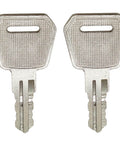 Two Pack Marked 118 Key Replacement for Big Joe Electric Pallet Jacks 1115-500016-00 in silver metal, front view