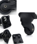 Replacement Luggage Wheel Repair Set with Spinner Casters Model W044 featuring PVC wheels and bearings in various angles.