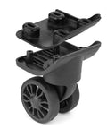 Replacement Luggage Wheel W149-2 Dual Spinner Wheels for Suitcase Repair shown in disassembled view to display parts.