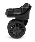 Replacement Luggage Wheel W149-2 Dual Spinner Wheels for Suitcase Repair side view showcasing black PVC wheel with bearing.